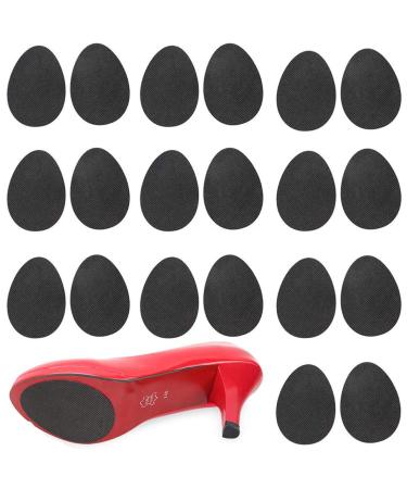 TIHOOD 12 Pairs Self Adhesive Anti Slip Grips Shoes Sticker High-Heeled Sole Pads Protector No Slip Cushion Heel Replacement Pad Prevention Tape Black