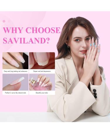 Saviland Soft Nails Tips & Glue Gel Kit - 504PCS Short Ballerinas Fake Nails | Full Cover Nail Tips Gel Kit for Acrylic Nails | 6-In-1 Nail Glue & UV Light Extension Set for Nail Art DIY - Buy Online on GoSupps.com