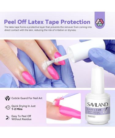 Saviland Liquid Latex & Gel Nail Polish Remover Kit - 15ml Gel Nail Polish Remover with Liquid Latex Nails Peel Quick Drying & Easy Remove Nail Polish Not Harmful To Skin and Nails Nail Polish Remover-02 - Buy Online on GoSupps.com