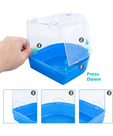 Geegoods Bird Bath Box for Small Birds | Parakeet, Canary, Budgies, Parrots | Caged Bird Bathing Tub with Water Injector - Buy Online on GoSupps.com