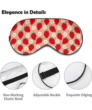 Buy Strawberry Fruit & Flowers Sleep Mask for Women | Adjustable Eye Shades with Elastic Strap - Perfect Sleep Accessories - Buy Online on GoSupps.com