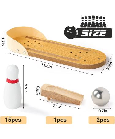 3 Otters Mini Bowling Set - Wooden Tabletop Game for Home and Office | Desk Toys for Coworkers - Buy Online on GoSupps.com