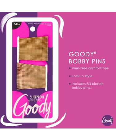 Goody Ouchless Metallic Blonde Bobby Pins - 50 Count | Slideproof, Lock In Place | Pain-Free Hair Accessories for Women and Girls - Buy Online on GoSupps.com