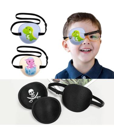 2pcs Pirate Eyepatch Elastic Eye Patch with Adjustable Buckle for Amblyopia Lazy Eye Lazy Glasses no Leakage Smooth Soft and Comfortable One Eye Cover for Pirate or Cosplay Costume (Pirate) - Buy Online on GoSupps.com