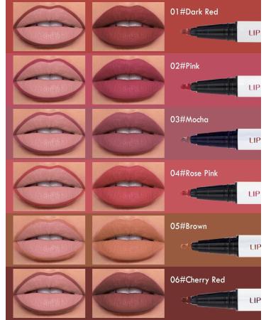 Matte Waterproof Lip Liner Stain Marker Pen - Long Lasting Smudge-Proof Liquid Lipstick & Tint - Gift for Women - 03# Mocha - Buy Online on GoSupps.com