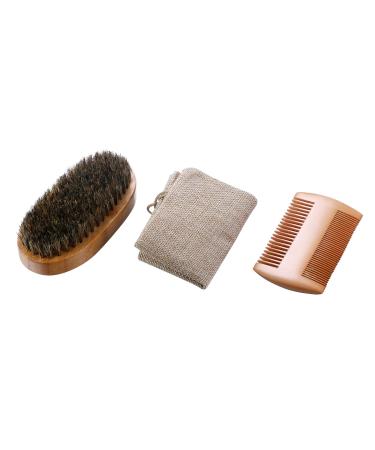 Luxury Men's Beard Care Set - Boar Bristle Brush & Comb in Gift Box | Perfect Father's Day Gift - Buy Online on GoSupps.com