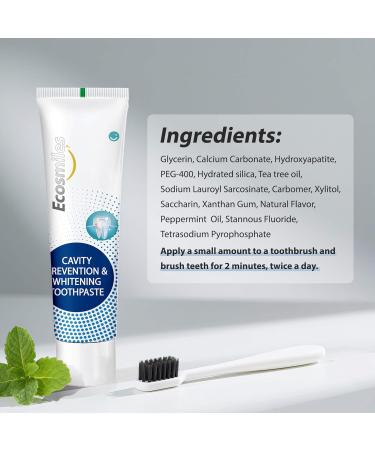 Ecosmiles Hydroxyapatite Toothpaste for Adults Fluoride Anticavity Teeth Whitening Enamel Repair & Remineralization SLS Free Xylitol for Cavity Protection Tartar Remover Fresh Mint 3.52 OZ - Buy Online on GoSupps.com