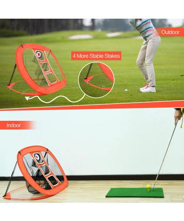 Pop Up Golf Chipping Net with Hitting Mat, Training Balls & Tees - Indoor/Outdoor Golf Accessories for Backyard Practice - 1-Pack - Buy Online on GoSupps.com