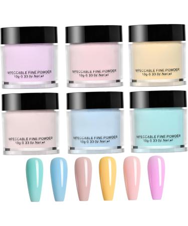 6 pi ces de poudre de trempage 6 couleurs poudre trempage d'ongles acrylique aucune lampe UV/LED requise kit bricolage longue dur e pour les d butants manucure bricolage salon |.Kits m - Buy Online on GoSupps.com