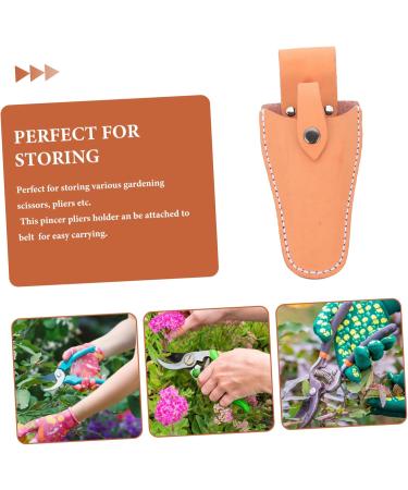 PopetPop Garden Scissors Belt Pocket - Leather Sheath for Electric & Haircut Tools - Compact 21x9.5x5cm Orange Small Parts Bag - Buy Online on GoSupps.com