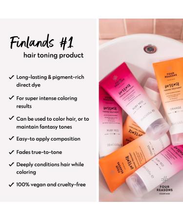 Four Reasons Hair Tone Conditioner - Rubin Red | Semi-Permanent Intense Ruby Red Color | Natural Flushing & Intensive Tinting for Gorgeous Hair - Buy Online on GoSupps.com