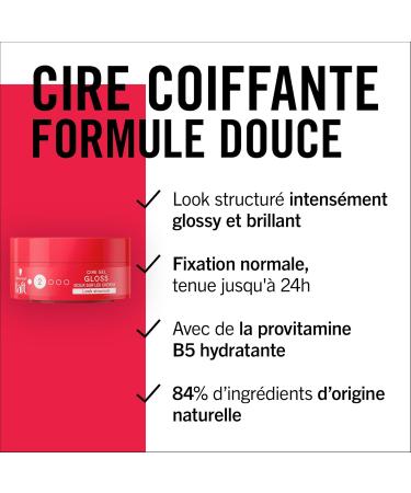 Schwarzkopf - Taft - Wax Gloss - Men's Hair Wax - Shine - Hold 2 - Hold Up to 24h - Hair Styling - 75 ml Jar - Buy Online on GoSupps.com