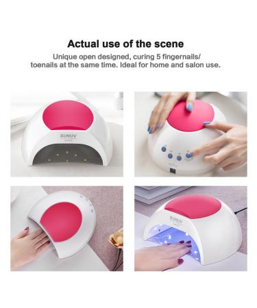 SUNUV 48W UV LED Gel Nail Lamp | Professional Salon Nail Dryer for Gel Polish | 4 Timer Settings | Includes Pink Pad - Buy Online on GoSupps.com