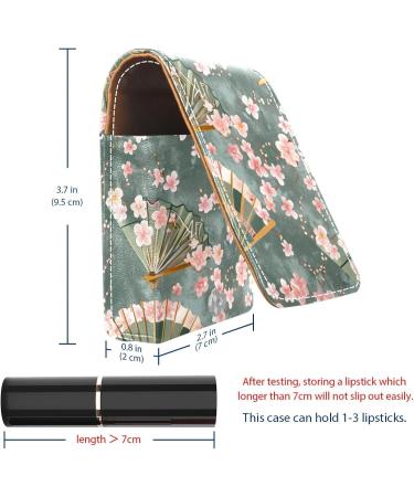 Travel Lipstick Organizer Case - Portable Makeup Bag with Mirror | Pink Cherry Blossom Design - Buy Online on GoSupps.com