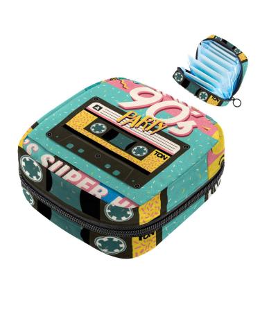 1990s Music band colorful ladies' binding-storage bag menstrual pad bag portable menstrual cup pocket with zip for teenagers girls women women