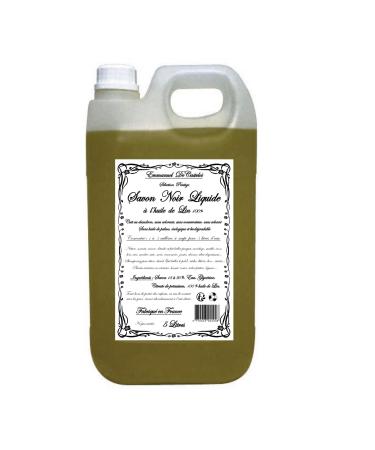 Emmanuel DeCasteloi Black Liquid Soap with Linseed Oil Prestige Selection Household Natural No Rinse Ecological Biodegradable No Palm Oil Solvent or Preservative 5 L Made in France
