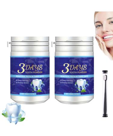 3 Days Teeth Whitening Powder 3 Days Mint Refreshing Flavours Teeth Whitening Powder Toothpaste Tooth Powder Teeth Whitening Kit Effective Clean Teeth Fresh Breath (2PCs)