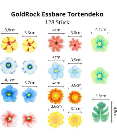 128 Edible Flowers & Leaves for Cake Decoration | Jungle Theme Palm Leaf Wedding & Birthday Parties - Premium Tortendeko - Buy Online on GoSupps.com