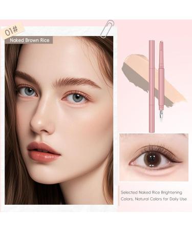 Under Eye Brightener Pencil Makeup Pencil Double Head Silkworm Pen Makeup Tool Stick for Girls Moms Travel Facial Cosmetics - Buy Online on GoSupps.com