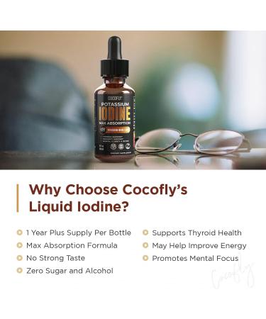 Premium Potassium Iodide Liquid Supplement - High Potency Nascent Iodine Drops | Thyroid Support, Immunity Boost, Energy Increase | Alcohol-Free | 650 Servings - Buy Online on GoSupps.com