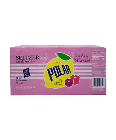 Polar Beverages Raspberry Pink Lemonade Seltzer'ade 12 Fl Oz (Pack of 8) - Refreshing Sparkling Drink with Raspberry Flavor - Buy Online on GoSupps.com