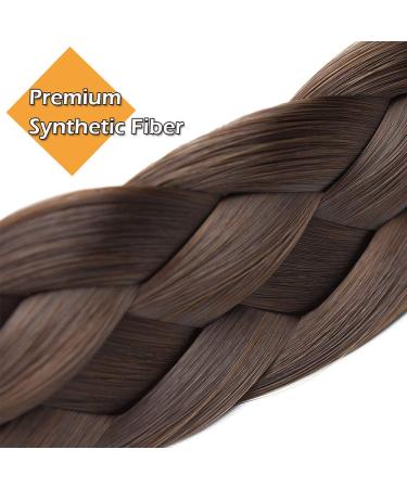 Silk-Co Women's Hair Band 5 Strands Brown Highlights Braided Headband for Weddings & Vintage Styles 3.8cm Wide Dark Brown & Ash Brown Elastic Hair Tie - Buy Online on GoSupps.com