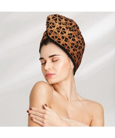 Wicker Woven Coral Velvet Quick-Dry Hair Cap - Ultimate Towel Wrap for Travel & Home | Unisex Hair Care - Buy Online on GoSupps.com