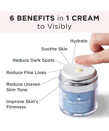 IT Cosmetics Hello Results Retinol Serum-in-Cream - Anti-Aging Face Cream with Niacinamide & Vitamin E | 0.5 Fl. Oz - Buy Online on GoSupps.com