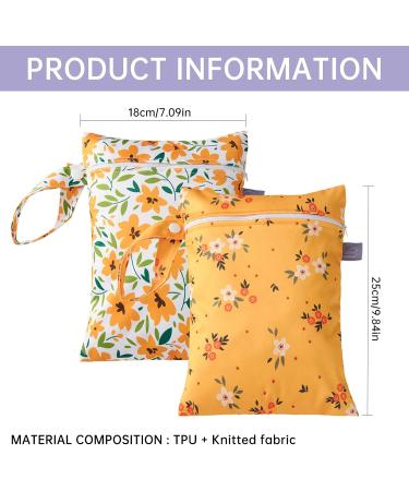 Maeau 2 Pack Wetbags for Cloth Diapers | Reusable & Washable Wet Bag for Baby Gym & Kindergarten - 18x25cm - Buy Online on GoSupps.com