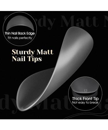 Rosalind Short Almond Nail Tips Set - 510 Pack Full Cover Soft Gel Nail Tips for Geln gel - No-File Matt Mandel Fake Nails - 15 Sizes in Box - Buy Online on GoSupps.com