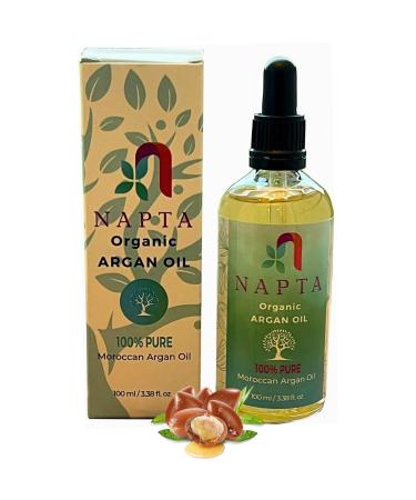 Napta Moroccan Argan Oil | Pure 100% Certified Organic | Cold Pressed for Skin & Hair care (100 ml)