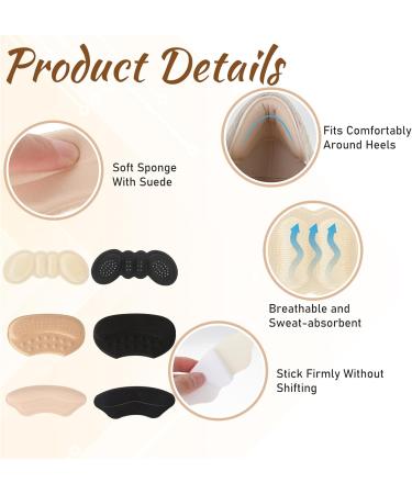 Heel Grips Liner Cushions - 6 Pairs Comfort Inserts for Loose Shoes - Anti-Slip Protector Pads for Men & Women - Buy Online on GoSupps.com