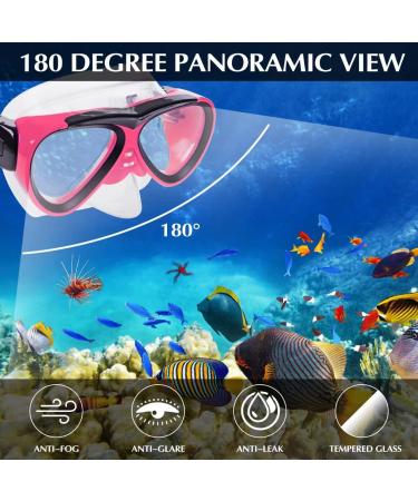 GreenLF Kids Snorkel Set - Anti-Fog Mask with Nose Covers for Youth 5-12 - Rose Red Semi-Dry Diving Gear for Junior Boys & Girls - Buy Online on GoSupps.com