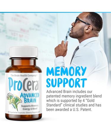 Procera Advanced Brain - Fast Acting - Ingredients Supported by 100+ Studies - Improve Memory, Recall - Concentration - Clears Fog - Mental Clarity - Slows Cognitive Decline - 60 Count - Buy Online on GoSupps.com