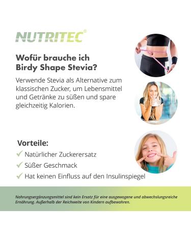Nutritec Birdy Shape Stevia 1 kg - Natural Sugar Substitute with Erythritol | Sugar-Free Vegetable Sweetener for Healthy Living - Buy Online on GoSupps.com