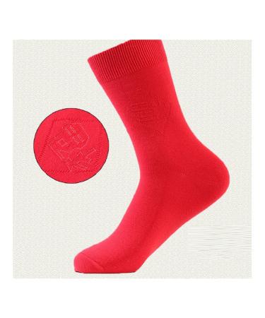 Women's Red Socks for Chinese New Year 2022 New Year s Zodiac Socks with Embroidery Comfortable and Breathable 4 Pairs (Color : RED-5 Size : 34-39) 34-39 Red-5