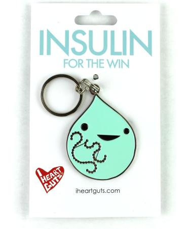 I Heart Guts Insulin Cartoon Enamel Keychain - Diabetes Awareness Funny Gift - Buy Online on GoSupps.com