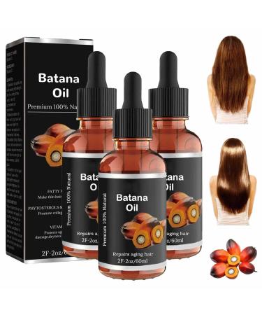 3 Pieces Organic Batana Oil for Healthy Hair, 100% Natural Batana Oil, Hair Growth Oil, Improves Hair and Skin Shine, Promotes Hair Well-being