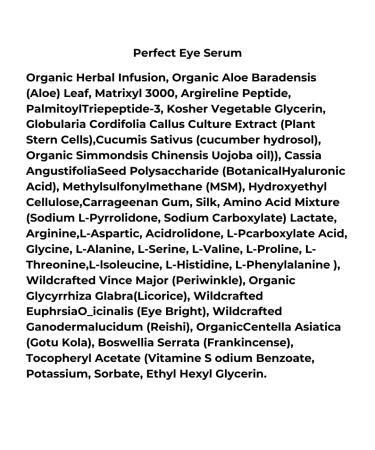 nuorganic Perfect Eye Serum: Fine Lines + Wrinkles + Bags + Dark Circles - Patented PhytoCellular Science + 18X More Effective Anti Aging + Better Skin in 7 Days - Vegan 0.5 Fl Oz (Pack of 1) - Buy Online on GoSupps.com