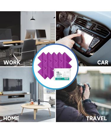 Metene 12 Pack Microfiber Cleaning Cloths - Individually Wrapped Storage Box Included | Perfect for Glasses Screens & Lenses - Purple (6x7 - Buy Online on GoSupps.com