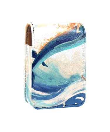 Travel Lipstick Organizer Case Lipstick Case Portable Makeup Bag With Mirror Blue Dream Girl Elf E883i6wjbn