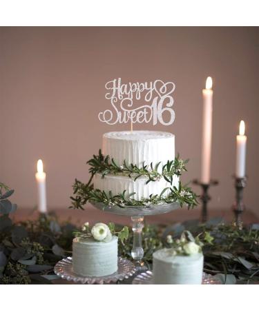 Xsstarmi 1 Pack Happy Sweet 16 Cake Topper Glitter Sixteen Birthday Cake Pick 16 Years Old Cake Decorations for Sweet Birthday 16th Birthday Anniversary Party Supplies Silver - Buy Online on GoSupps.com