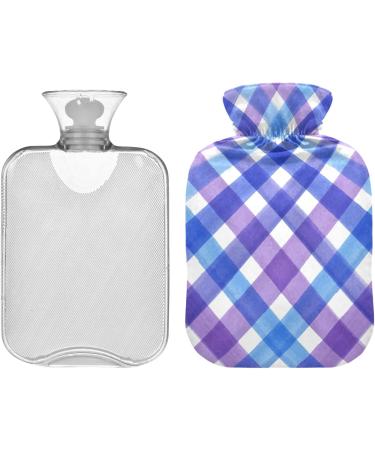 NAANLE Lila Plaid Transparent Hot Water Bottle - 2L Large for Menstrual Cramps Pain Relief Hand/Foot Heat & Cold Therapy - Buy Online on GoSupps.com