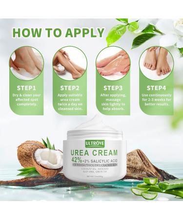 Urea Cream 42% with Salicylic Acid - Moisturizing Foot Cream for Dry Cracked Heels (200g) - Buy Online on GoSupps.com