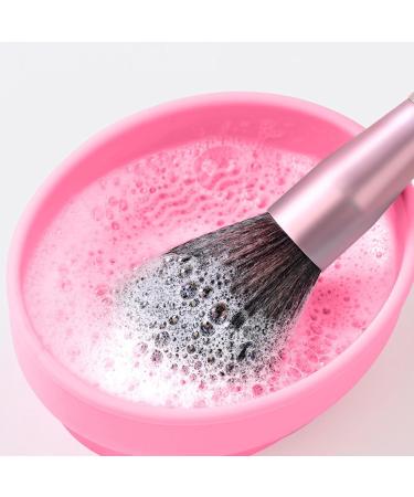 Makeup Brush Cleaning Kit Makeup Brush Cleaner Bowl Silicone Makeup Brush Cleaning Bowl Makeup Brush Cleaner Spinner with Compact and Portable Design for Women Ladies Pink - Buy Online on GoSupps.com