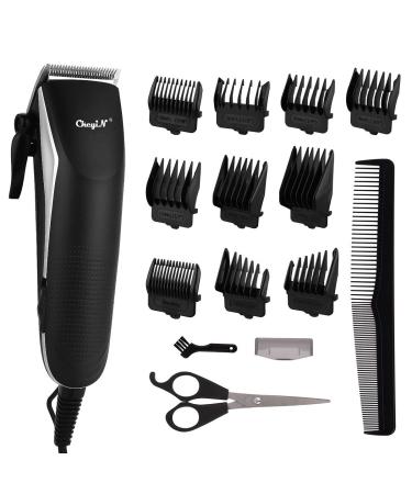 CkeyiN Hair Cutting Kit for Men Professional Corded Clippers Barbers Grooming kit Easy Haircut Beard Trimmer with Guide Combs Black Bronze