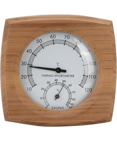 Handmade Cedar Wood Sauna Room Hygrometer | 2-in-1 Thermo Hygrometer with Clear Scale for Accurate Temperature & Humidity Measurement - Buy Online on GoSupps.com