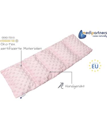 Medi Partners Cherry Core Pillow - 60x20cm 800g Eco-Friendly Minky 5 Chambers for Heat & Cold Therapy - Large Removable Cover in Light Pink - Buy Online on GoSupps.com