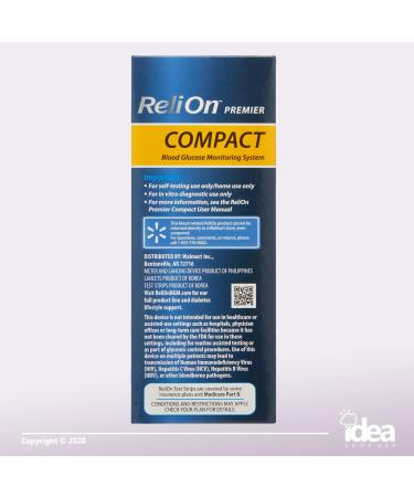 ReliOn Premier Compact Glucose Monitoring System Bundle: Meter, 50 Test Strips, Lancing Device, 10 Lancets + Diabetes Care Guide - Buy Online on GoSupps.com