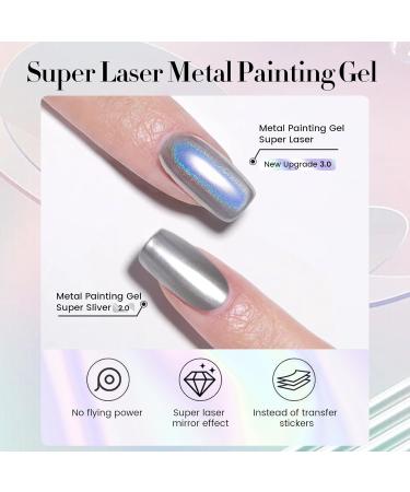 Born Pretty Metallic Painting Gel - Holographic Silver 3D Nail Art Polish | Glossy Soak Off DIY Manicure - Buy Online on GoSupps.com